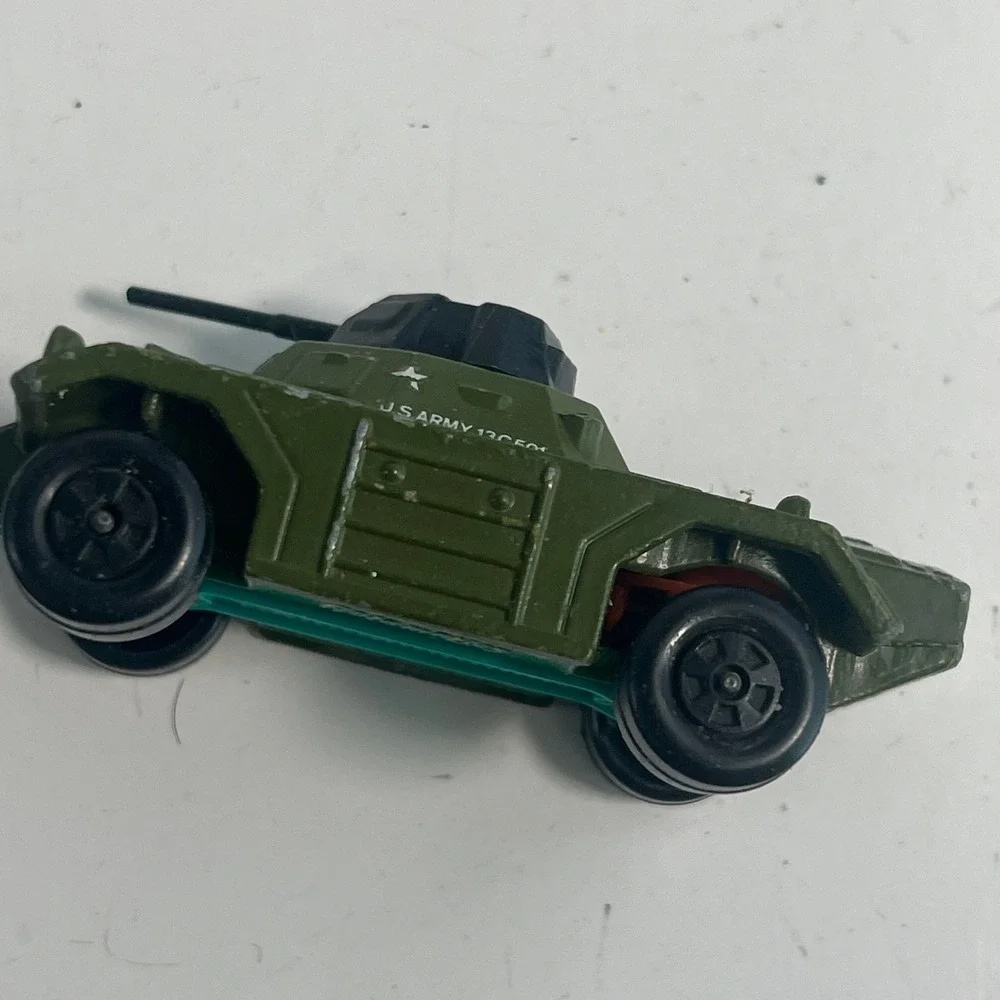 Vintage 1973 Matchbox Rolamatics No 73 Weasel Armored Car Lesney England Green